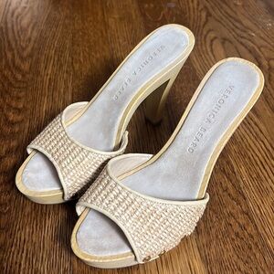Veronica Beard Beige Woven Heels
